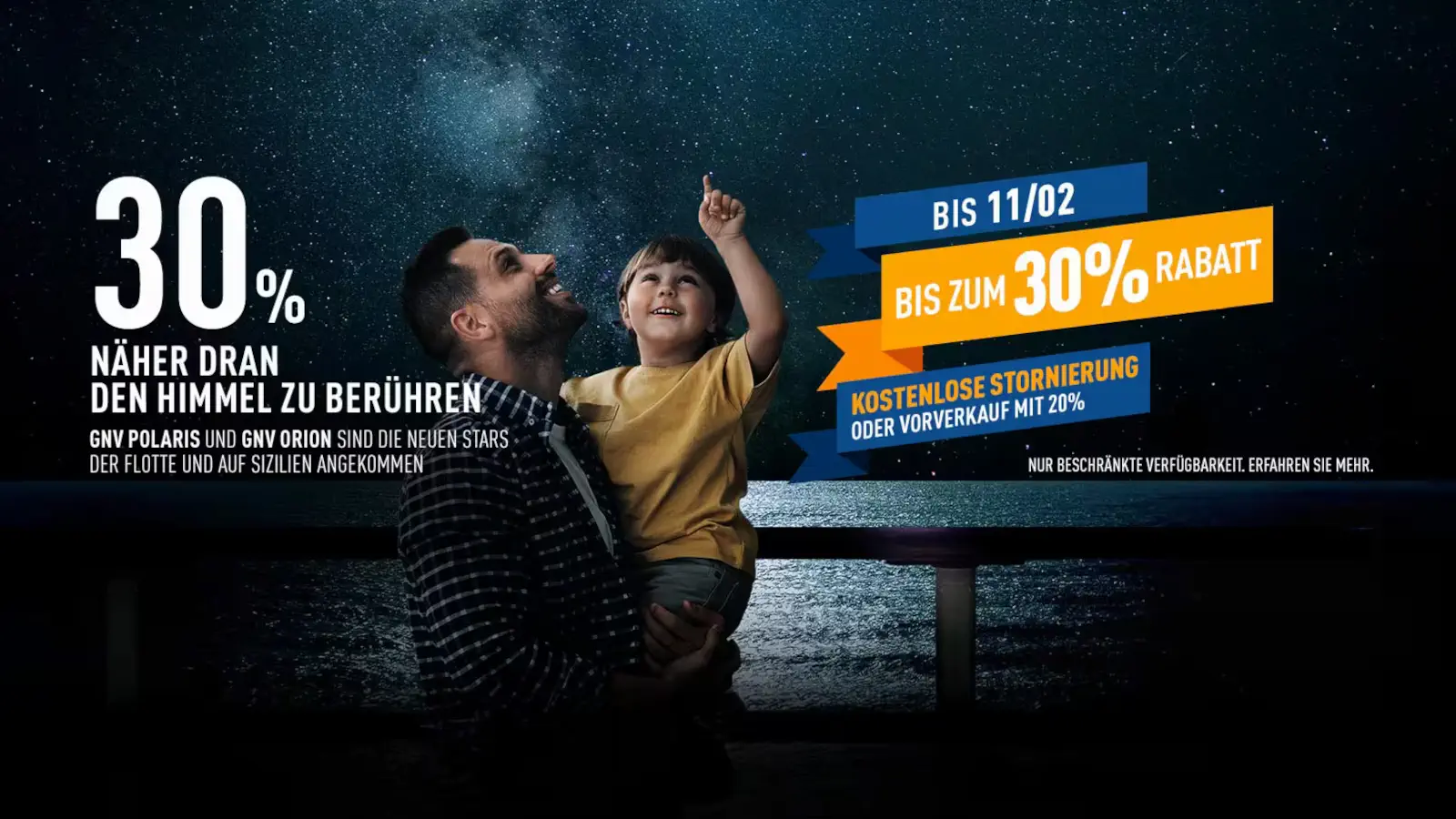 GNV Oferta por reserva anticipada con un 30% de descuento
