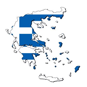 Mapa y bandera de Grecia