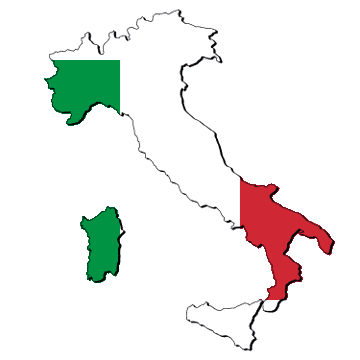 Italia Mapa y bandera de Italia