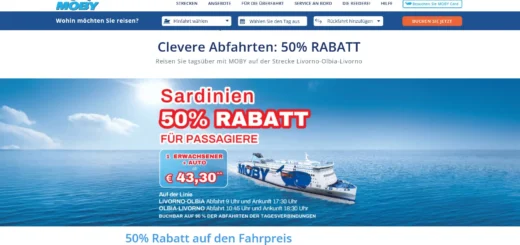 Oferta Moby Lines Cerdeña con un 50% de descuento en billetes de ferry.