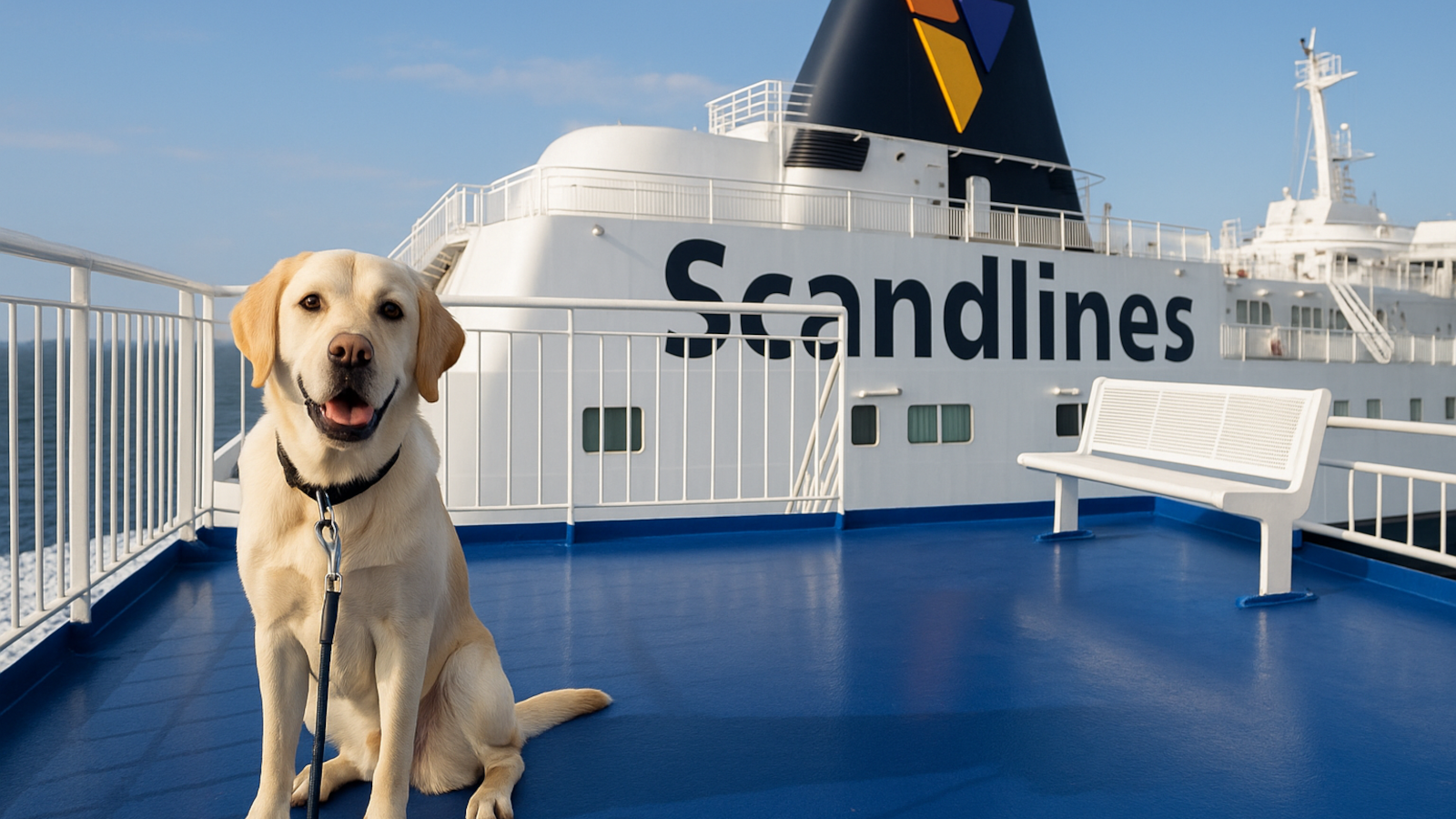Mit dem Hund auf den Scandlines Fähren reisen.