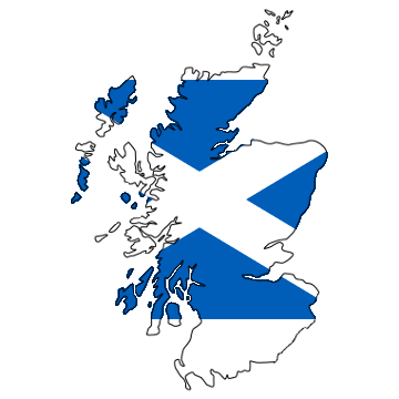 Mapa y bandera de Escocia