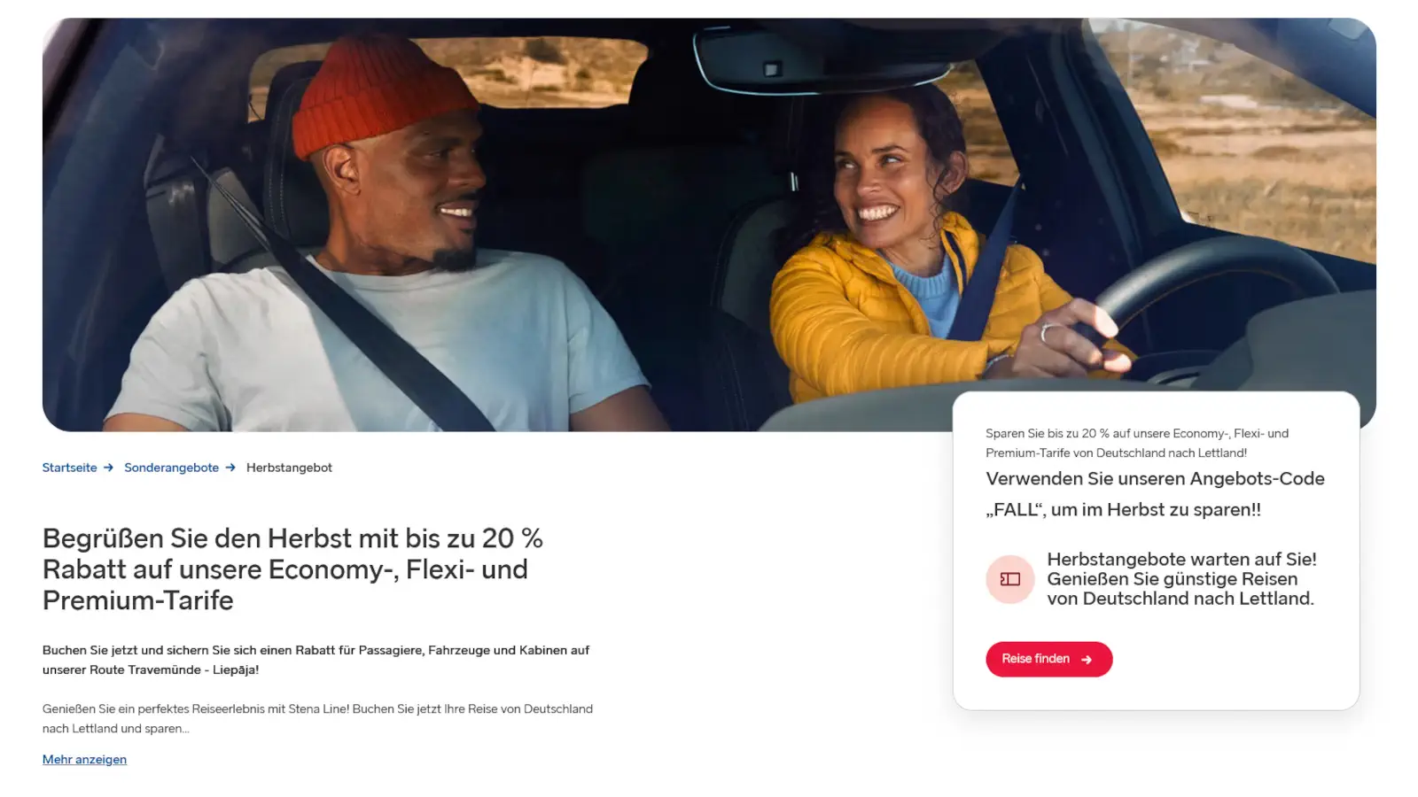 Stena Line Oferta de otoño con un 20% de descuento a Letonia