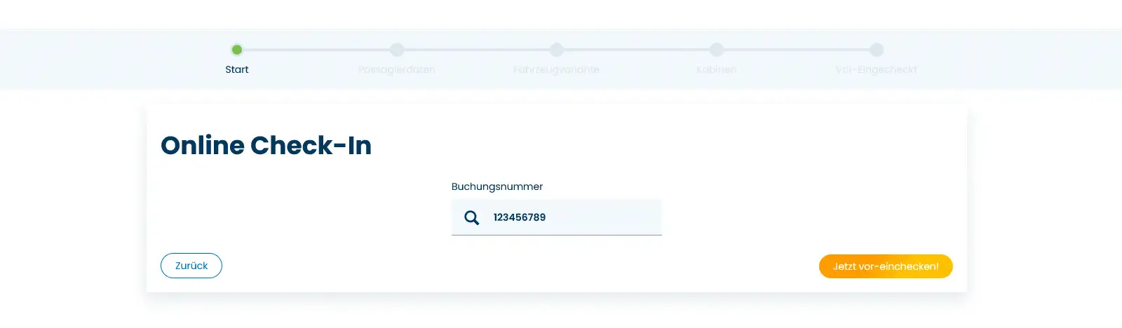 My TT-Line Online Check-In - Introduce el número de reserva