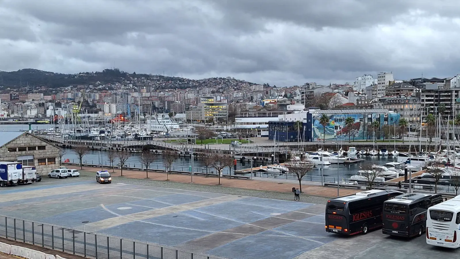 Vista del puerto de Vigo en España.