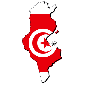 Mapa y bandera de Túnez